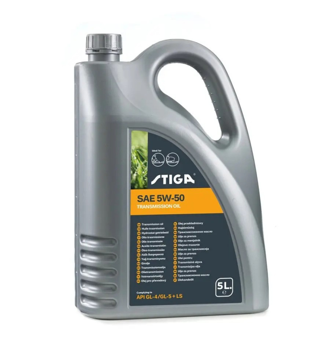 Olio per trasmissione 5W-50 5 L Stiga nel gruppo Prodotti per lavori forestali e giardinaggio Husqvarna / Husqvarna Lubrificanti, carburanti e taniche per rifornimento / Lubrificanti, carburanti e taniche per rifornimento presso GPLSHOP (1111-9282-01)