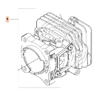 Cilindro Husqvarna T525 nel gruppo I Pezzi Di Ricambio / Pezzi di ricambio Motoseghe / Pezzi di ricambio Husqvarna T525 presso GPLSHOP (5010158-01)