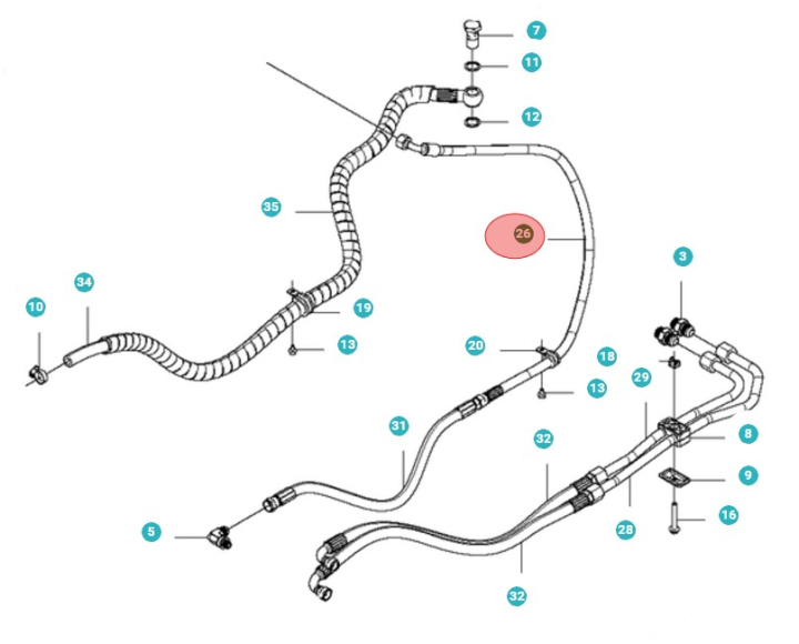 Tubo Idraulico, L=1090 5010876-01 nel gruppo  presso GPLSHOP (5010876-01)