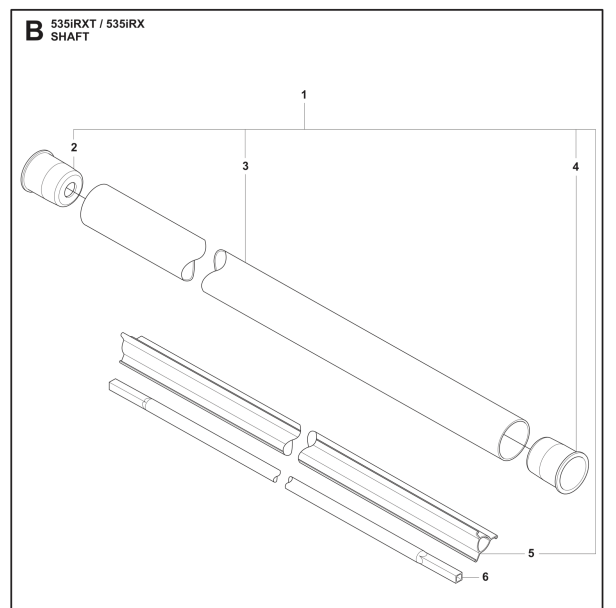 Gruppo tubo nel gruppo I Pezzi Di Ricambio / Pezzi di ricambio Decespugliatori / Pezzi di ricambio Husqvarna 535iRXT presso GPLSHOP (5019197-03)