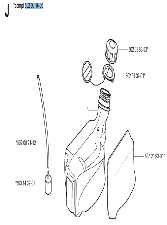 Serbatoio del carburante nel gruppo  presso GPLSHOP (5020016-05)