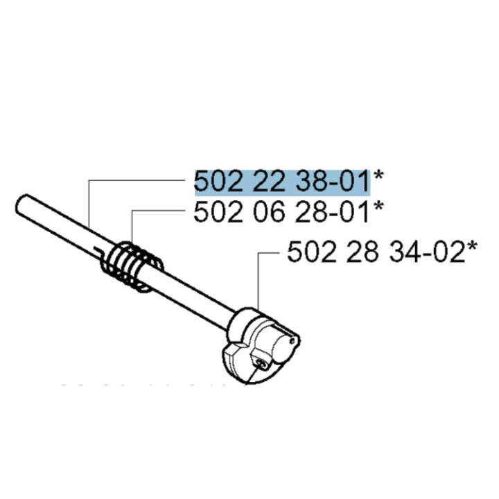 Albero tubolare 5022238-01 nel gruppo I Pezzi Di Ricambio / Pezzi di ricambio Decespugliatori / Pezzi di ricambio Husqvarna 252RX presso GPLSHOP (5022238-01)