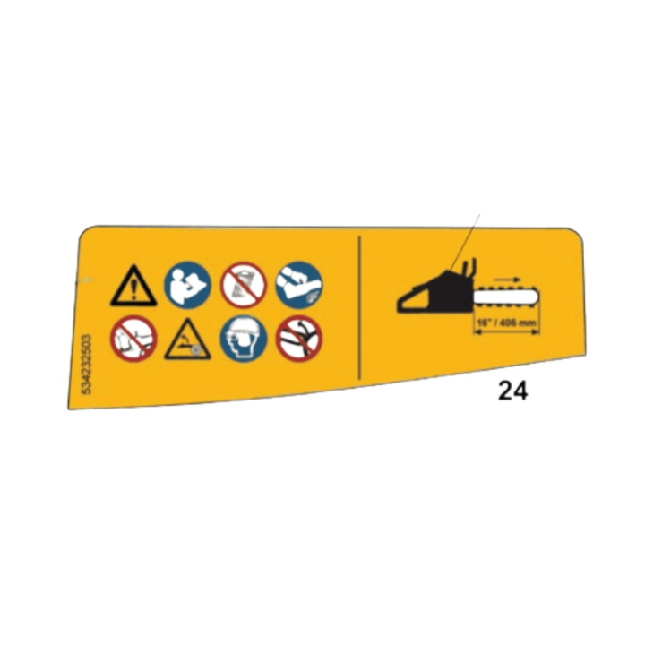 Etichetta Avvertenza 16 Bar 5342325-03 nel gruppo I Pezzi Di Ricambio / Pezzi di ricambio Motoseghe / Pezzi di ricambio Husqvarna 240i presso GPLSHOP (5342325-03)