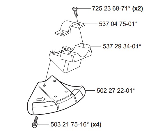 SAW BLADE GUARD KIT 5440442-10 nel gruppo I Pezzi Di Ricambio / Pezzi di ricambio Decespugliatori / Pezzi di ricambio Husqvarna 525RX/T presso GPLSHOP (5440442-10)