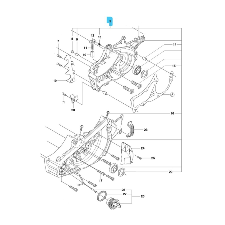 Carter Motore Kpl 5753802-20 nel gruppo I Pezzi Di Ricambio / Pezzi di ricambio Motoseghe / ➤Serie 500 / Pezzi di ricambio Husqvarna 556 presso GPLSHOP (5753802-20)