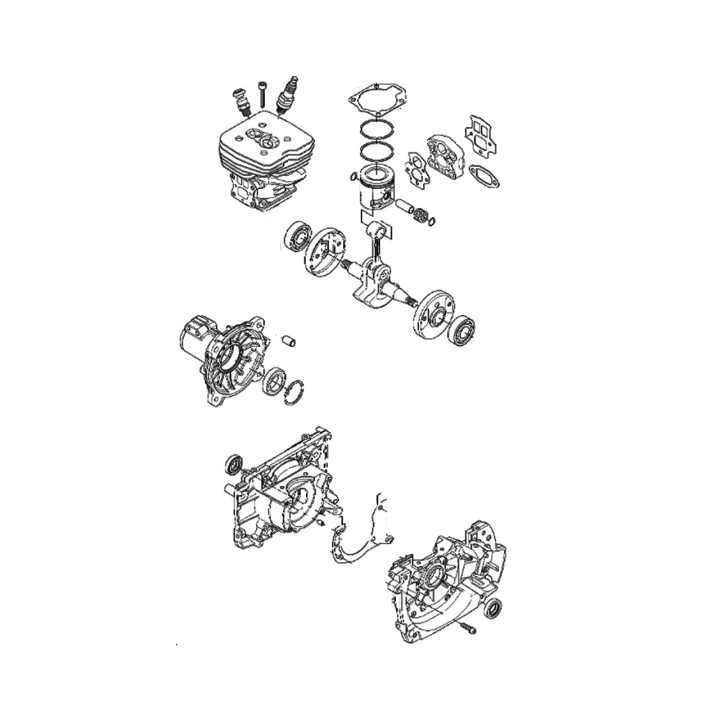 Gruppo blocco corto 5767988-03 nel gruppo I Pezzi Di Ricambio / Pezzi di ricambio Decespugliatori / Pezzi di ricambio Husqvarna 555RXT presso GPLSHOP (5767988-03)