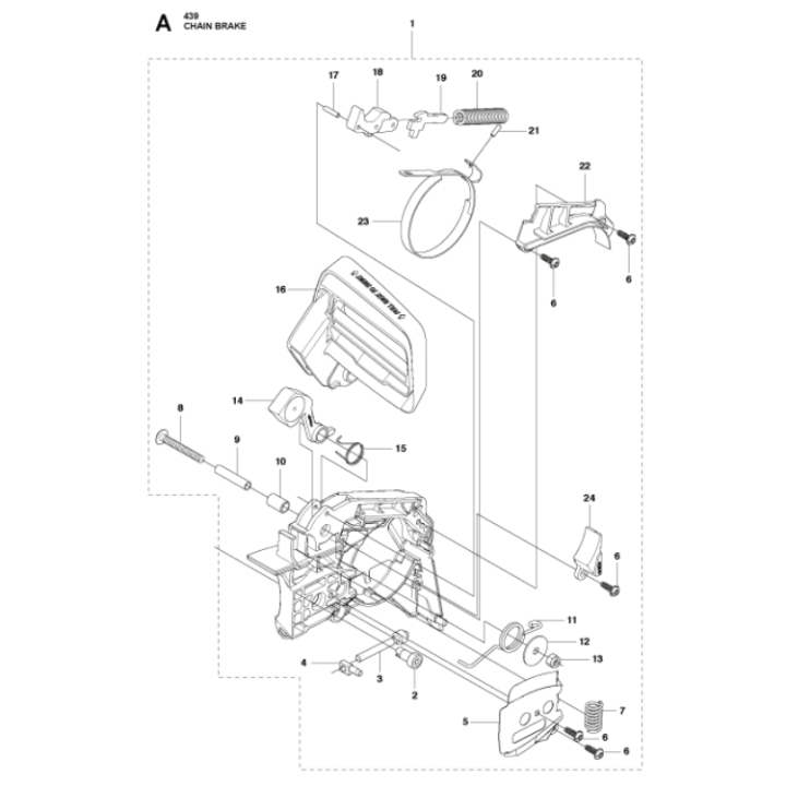 Complessivo Coperchio Frizione 439 5851350-01 nel gruppo I Pezzi Di Ricambio / Pezzi di ricambio Motoseghe / Pezzi di ricambio Husqvarna 439 presso GPLSHOP (5851350-01)