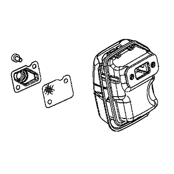 Silenziatore completo nel gruppo I Pezzi Di Ricambio / Pezzi di ricambio Soffiatori / Pezzi di ricambio Husqvarna 525BX presso GPLSHOP (5856274-03)