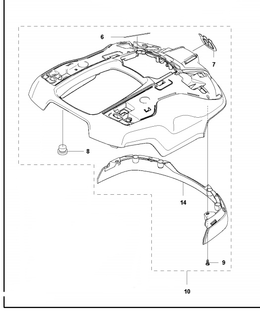 Carrozza kit nel gruppo I Pezzi Di Ricambio Robotizzati / Pezzi di ricambio Husqvarna Automower® 315X / Automower 315X - 2020 presso GPLSHOP (5874485-02)