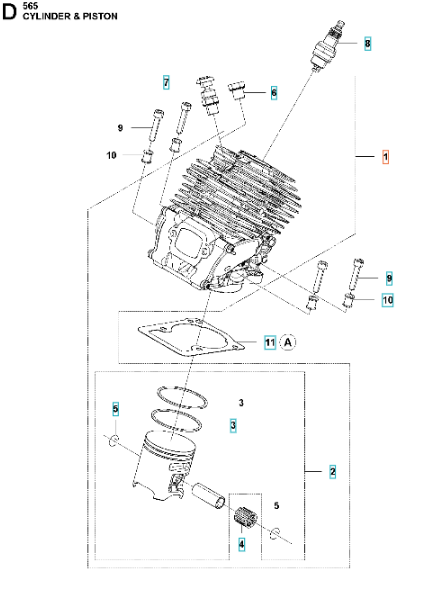 Cilindro Husqvarna 565 nel gruppo  presso GPLSHOP (5901503-04)