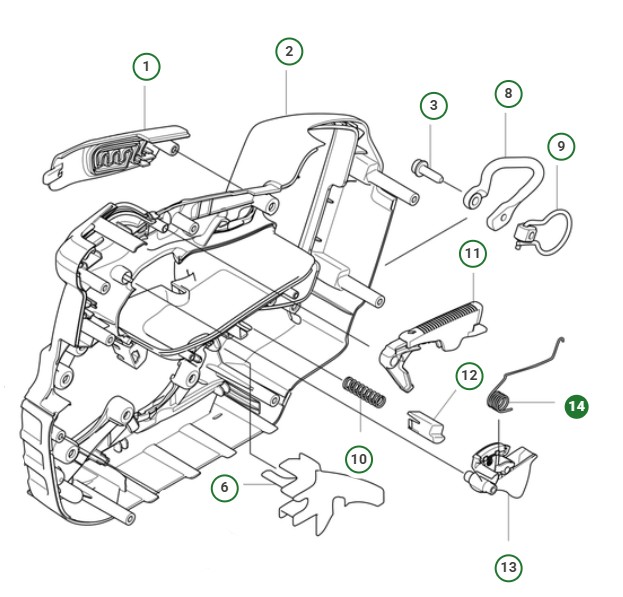 Acceleratore a molla 5930642-01 nel gruppo I Pezzi Di Ricambio / Pezzi di ricambio Motoseghe / ➤Serie 500 / Pezzi di ricambio Husqvarna T540i XPG presso GPLSHOP (5930642-01)