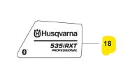 Prodotto decalcomania nel gruppo I Pezzi Di Ricambio / Pezzi di ricambio Decespugliatori / Pezzi di ricambio Husqvarna 535iRXT presso GPLSHOP (5933498-01)
