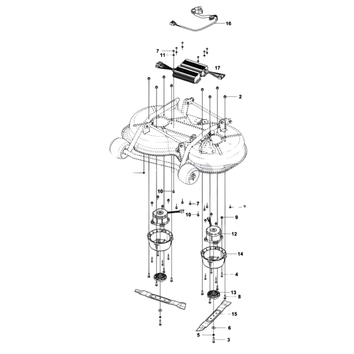 Sistema di taglio completo nel gruppo I Pezzi Di Ricambio / Pezzi di ricambio Gräsklippare / Pezzi di ricambio Husqvarna Rider / Pezzi di ricambio Rider 112iC presso GPLSHOP (5959316-01)