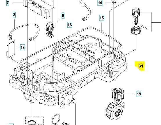 Chassis Lower P12 nel gruppo I Pezzi Di Ricambio Robotizzati / Pezzi di ricambio Husqvarna Automower® 315 Mark II / Automower 315 Mark II - 2023 presso GPLSHOP (5965680-02)