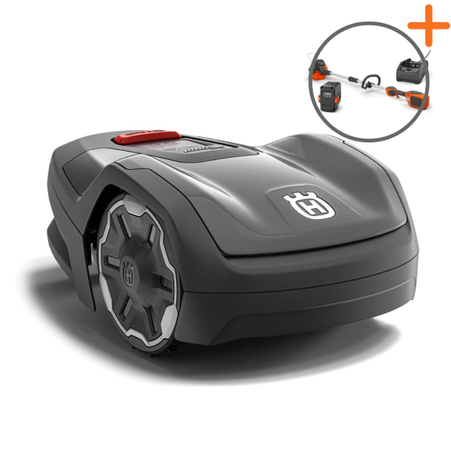 Husqvarna Automower® Aspire™ R4 | Tagliabordi a batteria in omaggio!