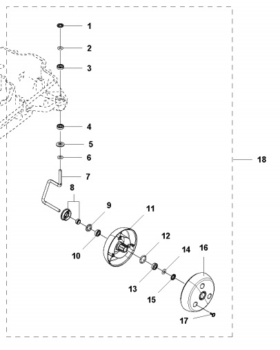 RUOTA kit 6mm Gardena Sileno R100Li, R130Li, R160Li