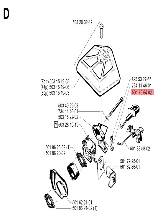 Comando Dell'Aria Husqvarna 5017964-02