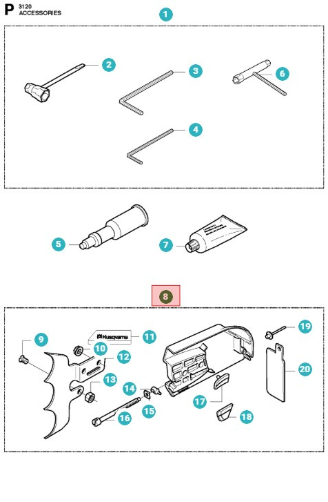 Coperchio frizione Husqvarna 3120XP