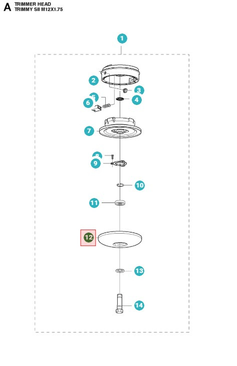 Piastra inferiore testina decespugliatore Trimmy S II