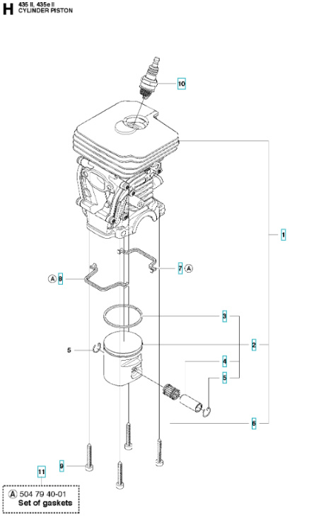 Pistone 135, 140 435, 435 II, 440, 440 II, CS2240