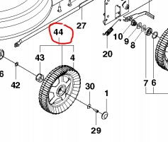 Ruota motrice Cinque Cerchio in lamiera, rosso