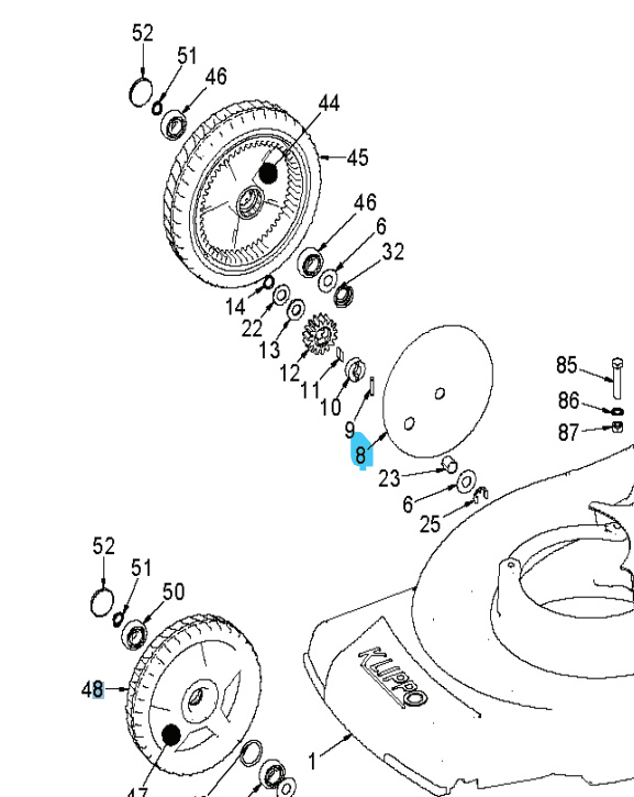 Piastra ruota Brilliant destra, 2 Fori