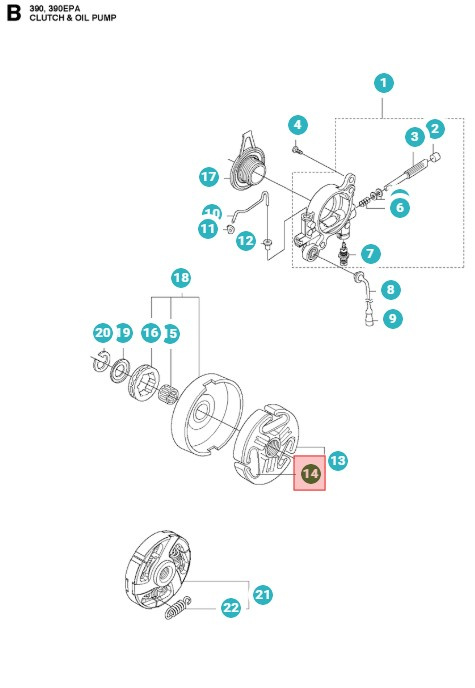 Molla frizione Husqvarna 390XP, 390XPG