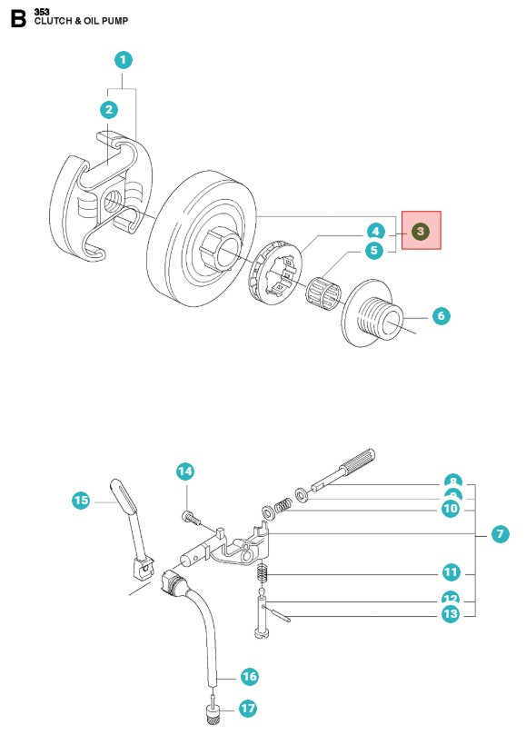 Tamburo Della Frizione 346XP, 353, 357XP, 359, CS2153