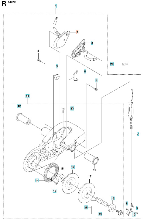 Interruttore di arresto (destro)