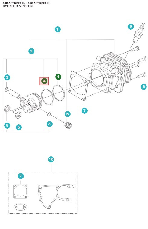Anello Del Pistone 439, T435, 540XP Mark III, T540XP Mark III