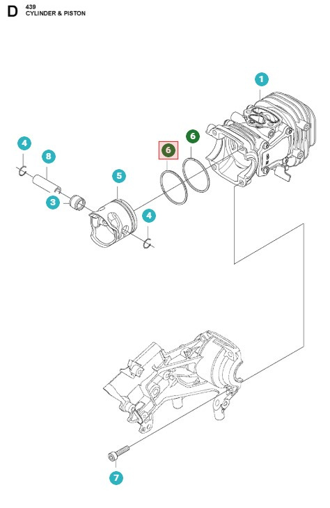 Anello Del Pistone 439, T435, 540XP Mark III, T540XP Mark III
