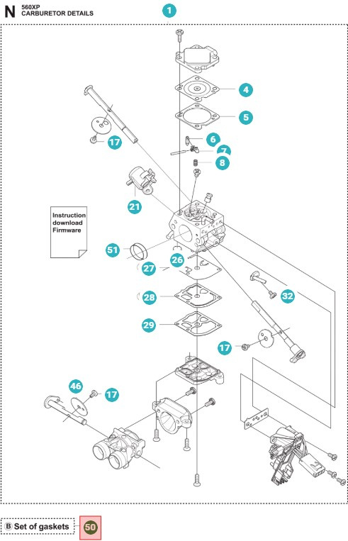 Kit Diaframma Husqvarna 555, 560XP, 562XP, 565, 572XP