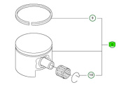 Pistone Kpl 346XP 44,3mm 50CC Decomp Pistone Kpl 346XP 44,3mm 50CC Decomp