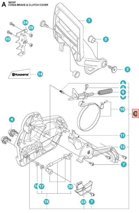 Coperchio frizione Husqvarna 562XPG, 562XPG Mark II