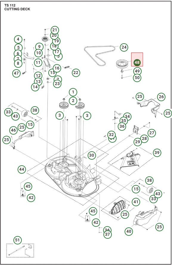 Puleggia tendicinghia Husqvarna TS112, TC112