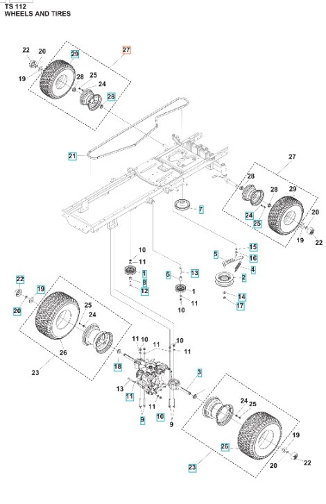 Kit ruote TS 112, TS 114, TC 215T, TC 220T, TS 112, TS 114, TS 215T, TS 217T