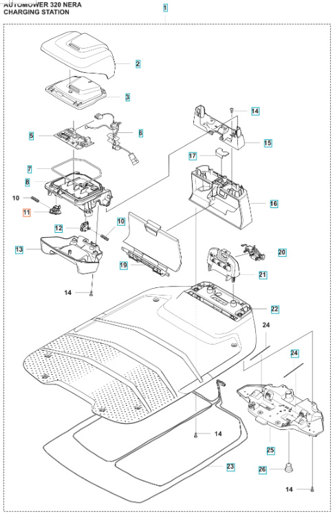 LAMIERINO DI RICARICA sinistro Automower Nera