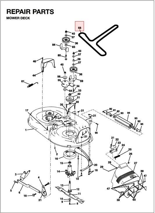 Cinghia piatto LT1238, LT1538, LTH120, LTH130, LTH140 ecc