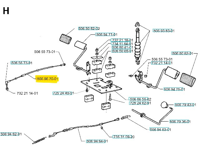 Cavo idrostatico Rider 13, 850HST, 970HST, ProFlex 18, 20, 1200