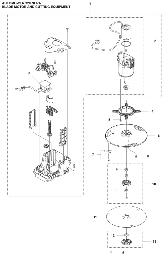 Motore di taglio kpl Nera 320, 430X, 450X Nera