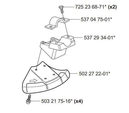 Protezione lama Husqvarna 323C, 323R, 324RX, 524R, 525R ecc