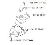 Protezione lama Husqvarna 323C, 323R, 324RX, 524R, 525R ecc Protezione lama Husqvarna 323C, 323R, 324RX, 524R, 525R ecc