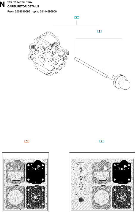 Kit Guarnizione Carburatore Husqvarna 240, CS2234