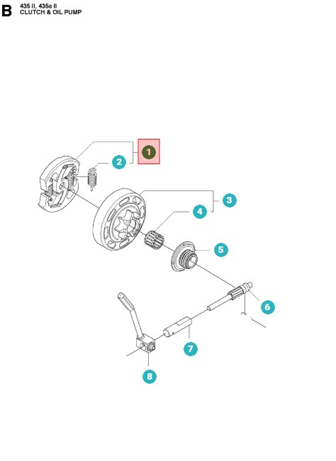 Frizione Husqvarna 435, 440, Jonsered CS2240