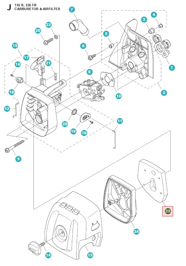 Filtro Dell'Aria Husqvarna 336FR, 135R, 336RK