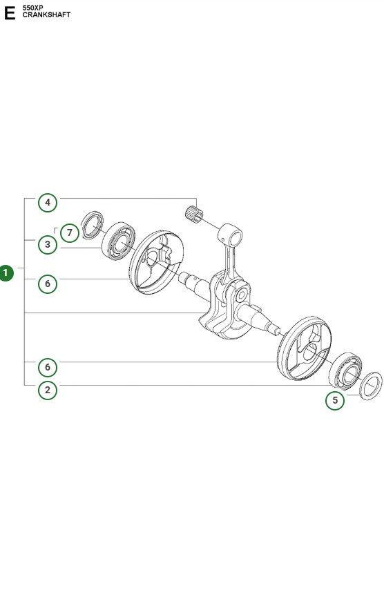 Albero Motore Kpl Husqvarna 550XP, Jonsered CS2253