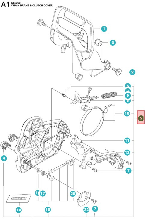 Coperchio frizione Jonsered CS2252, CS2253, CS2258, CS2260