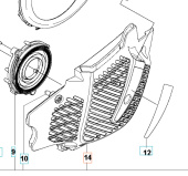 Alloggiamento avviamento Jonsered CS2252, CS2253 Alloggiamento avviamento Jonsered CS2252, CS2253