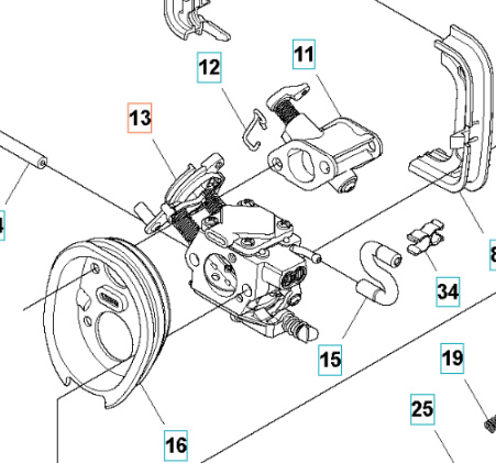 Carburatore 345FR, 545FR, 545FX, 545RX
