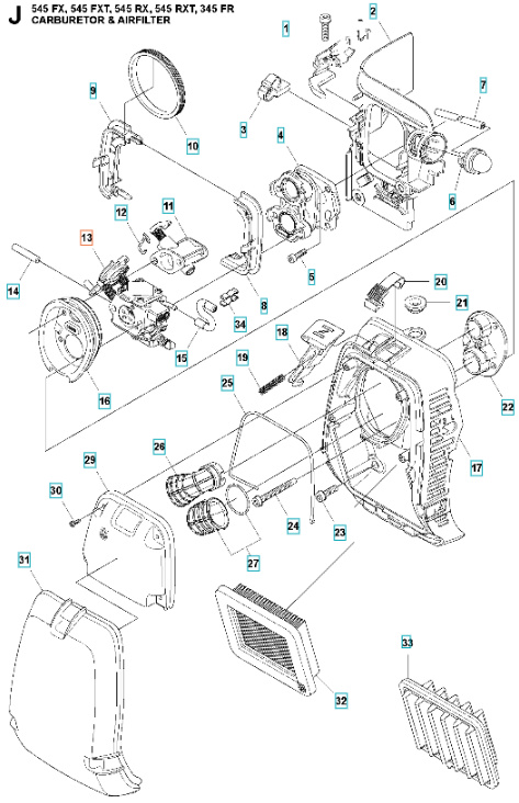 Carburatore 345FR, 545FR, 545FX, 545RX